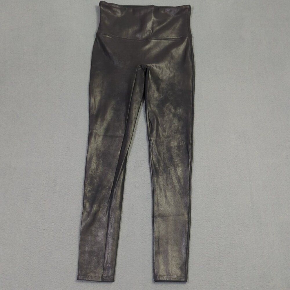 Spanx Pants Women's L Black Faux Leather Leggings 2437